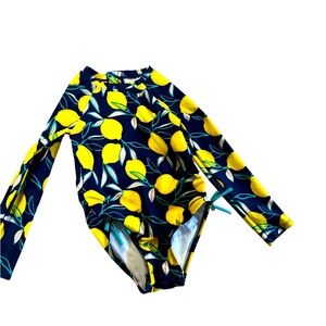 5T Girl’s Rashguard Lemons Swimsuit, Snap bottom, cat & jack